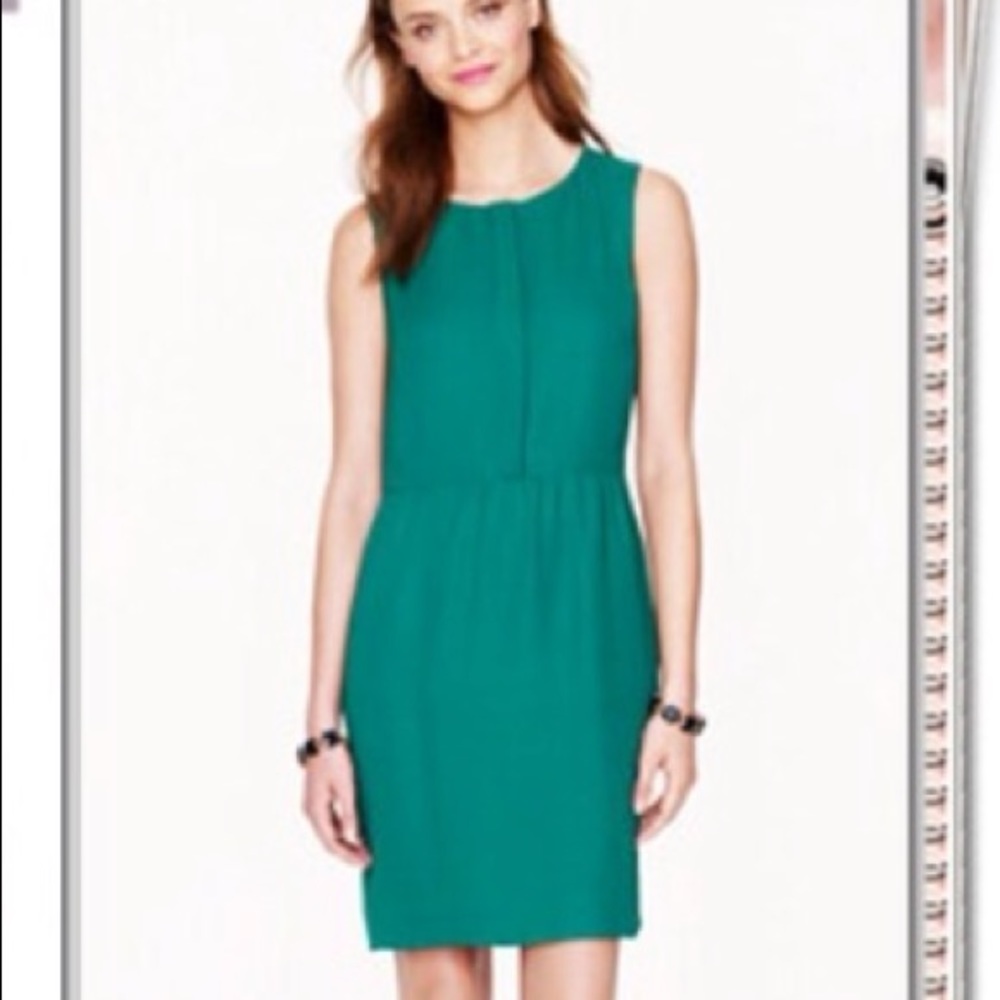Emerald green j crew shift dress